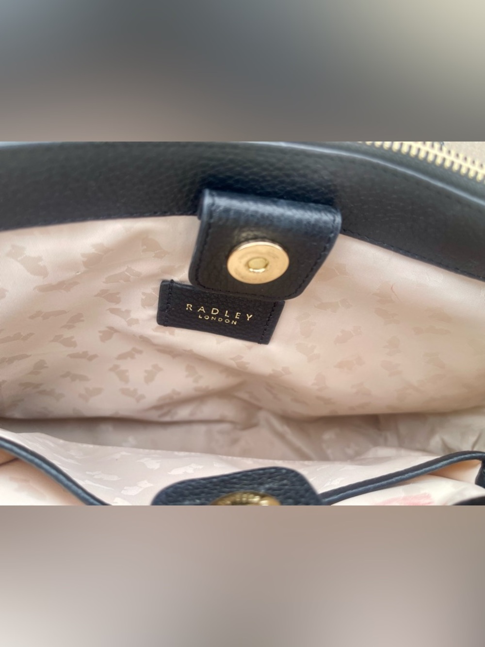 Radley London Black Pebble Leather Tote Bag with Gold Hardware - Modern - Picture 7 of 7